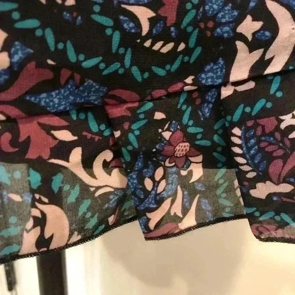 Jessica Simpson NEW Medium Black Romantic Floral Peasant Dress Sheer Lined - Picture 4 of 9